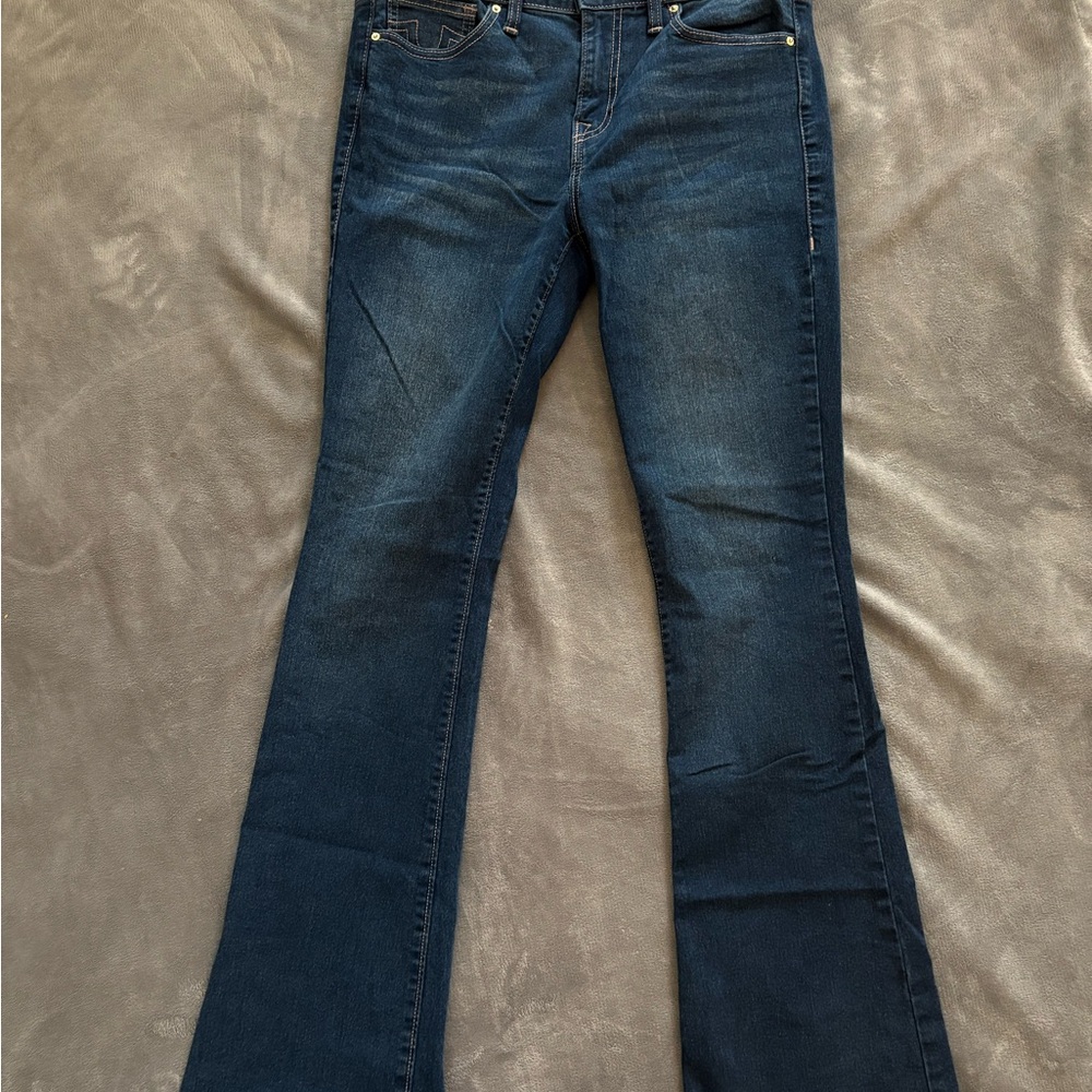 True Religion Jeans w/ Pink Stitching and Rhinestones